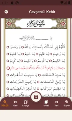 Büyük Cevşen ve Türkçe Meali android App screenshot 5